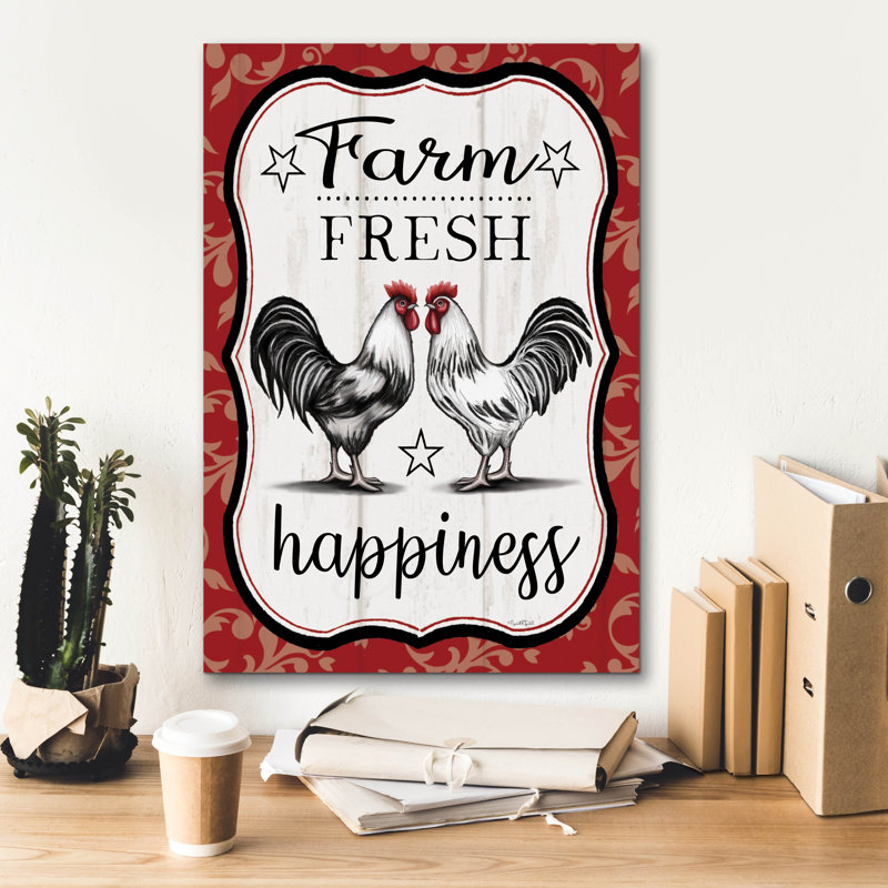  «Farm Fresh Happiness» par Elizabeth Tyndall, art mural sur toile, 18 po x 26 po