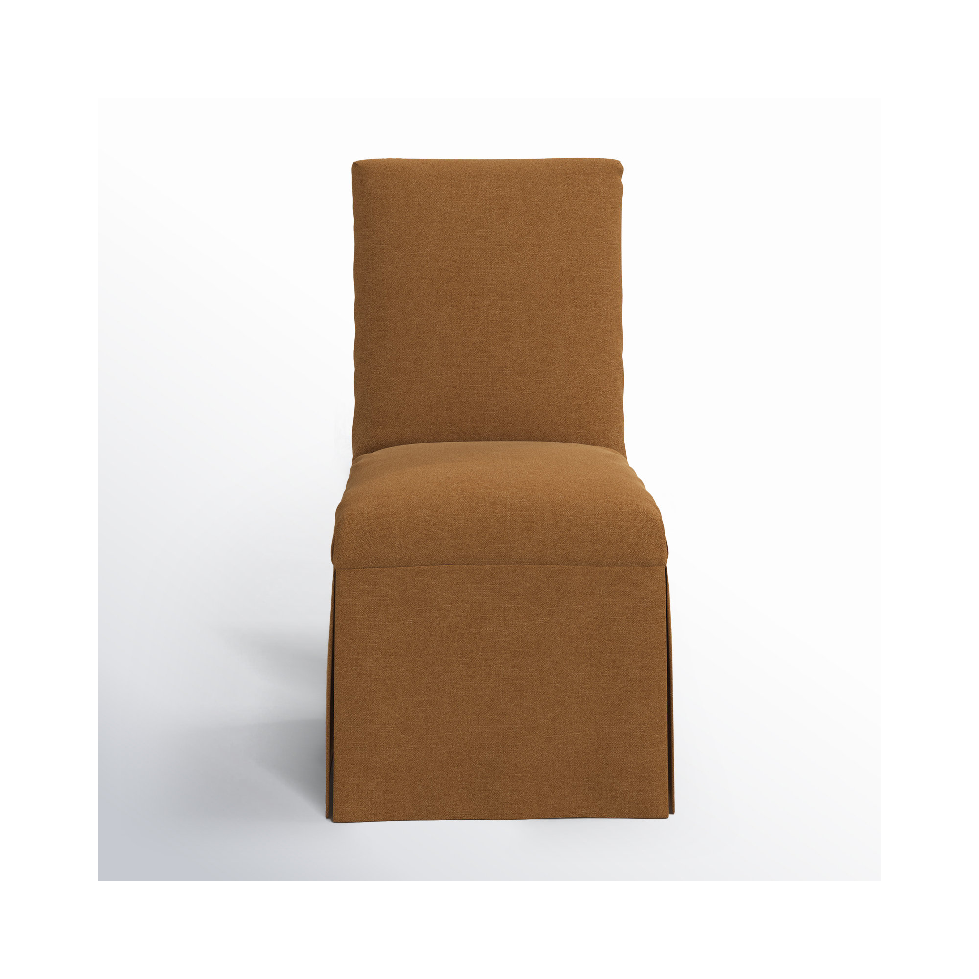 Ivanka Upholstered Parsons Chair, Textured Amber Linen