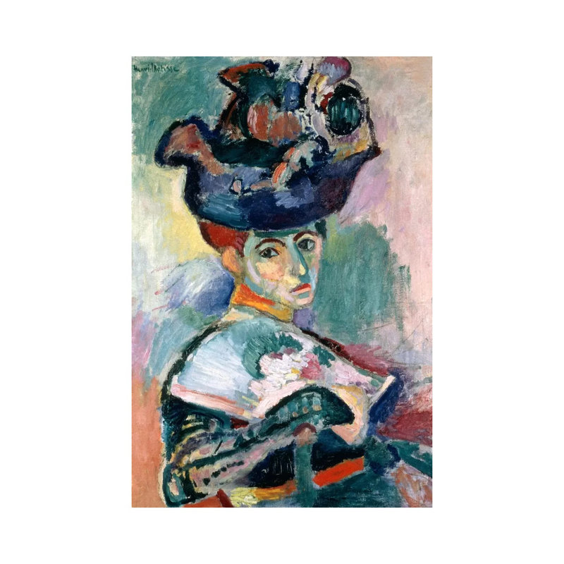 Woman In A Hat (1905) by Henri Matisse - Wrapped Canvas Painting, 20.32 cm H x 30.48 cm W