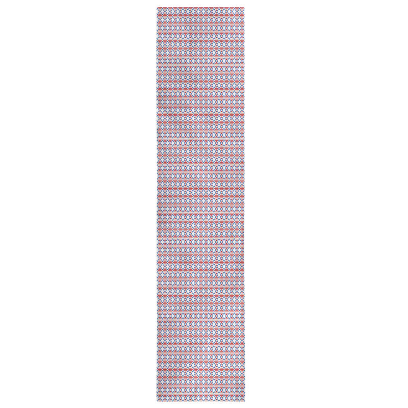 Chemin de table à carreaux fêtes hol, L 90 po x l 16 po, Rouge / Bleu, Polyester