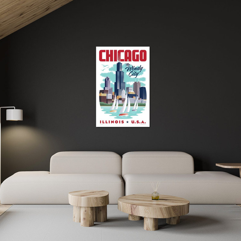 Chicago Chicago, affiche sur verre acrylique, H 32 po x l 24 po x P 0,25 po