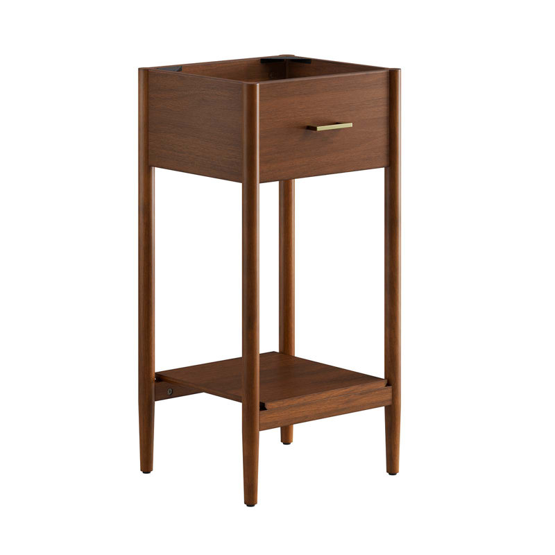 Walnut 16.5" Freestanding Single Bathroom Vanity with Drawer
