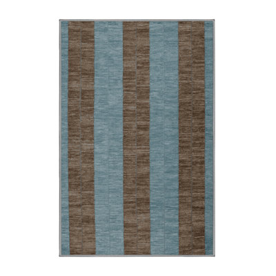 Tapis botanique brun lavable à la machine