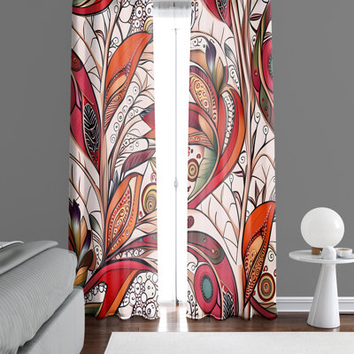 Paire de rideaux semi-transparents en polyester Dhimitra