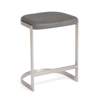 Kimmy Upholstered Counter Stool with Stainless Steel Frame