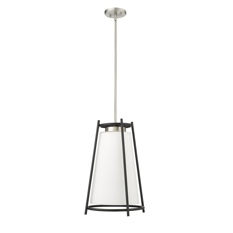 Luminaire suspendu conique à 1 lumière Tabita, Nickel brossé