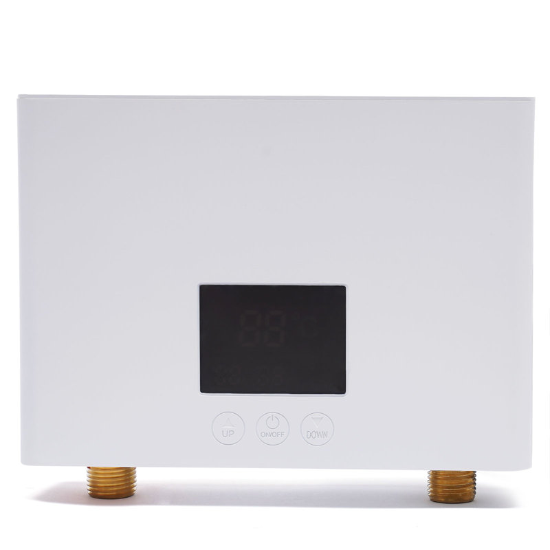 3000W Mini Tankless Water heater with LCD display, White