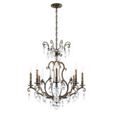 Renaissance Nouveau 8 Light 32in x 31in Chandelier in Heirloom Gold with Clear Heritage Handcut Crystals