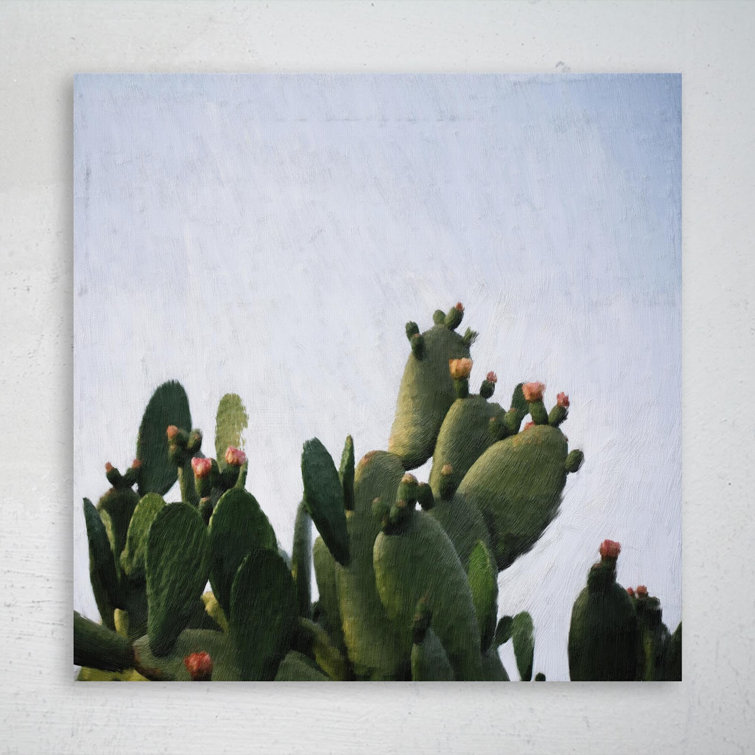 Dakota Fields Green Cactus Plant 51 On Canvas Painting | Wayfair