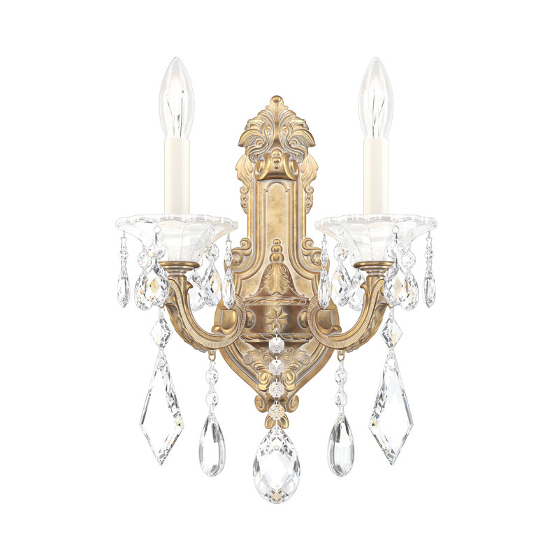 La Scala Candle Wall Light, Parchment Gold, Strass Clear