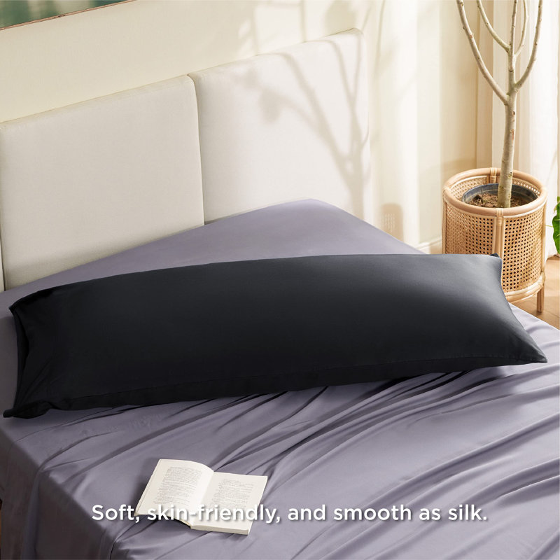 Rayon from Bamboo Pillowcase with Envelope Closure, Black, Body Pillowcase
