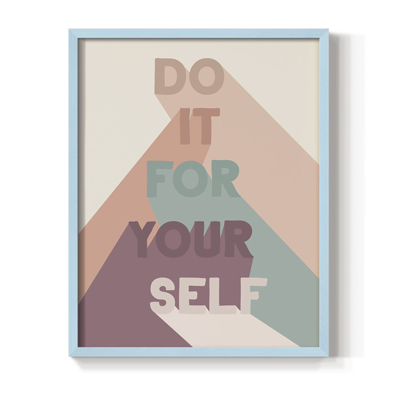 For Yourself Framed Print - Solid Wood, 15" H x 12" W, Blue