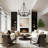 8 Light 2 Tier Dimmable Black Wagon Wheel Chandelier - Medium 