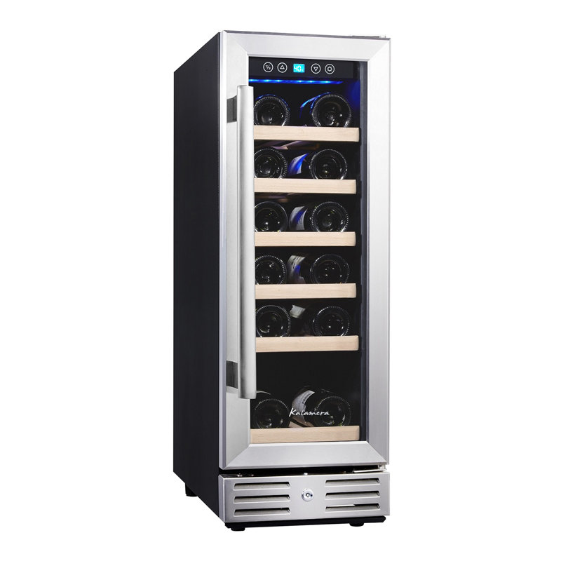 Kalamera Single Zone 11.6'' 18 Bottle Wine Refrigerator with Reversible Door