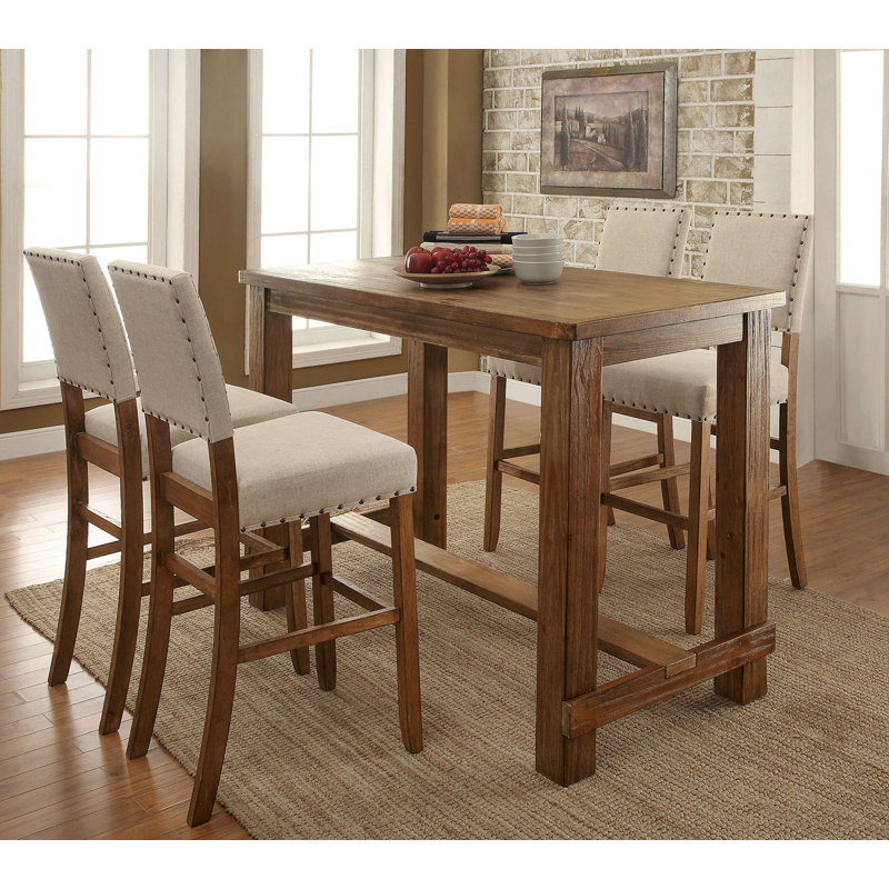 Table de bar rustique 60,4 po l, chêne rustique, Brun