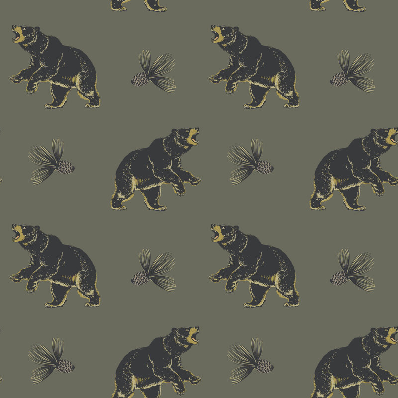 Roaming Black Bear - Greenwood Wallpaper