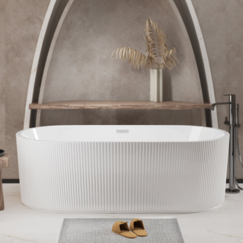 59''X 29'' Freestanding Soaking Acrylic Bathtub
