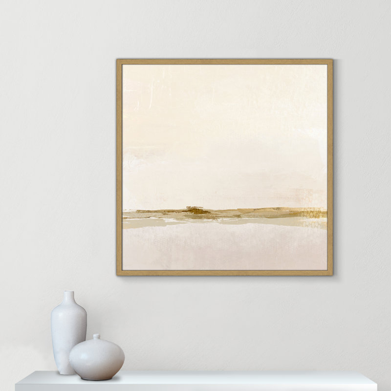 Impression abstraite étonnante par Denise Brown, No Mat, Papier avec cadre naturel naturel, H 17 po x l 17 po x P 0,75 po