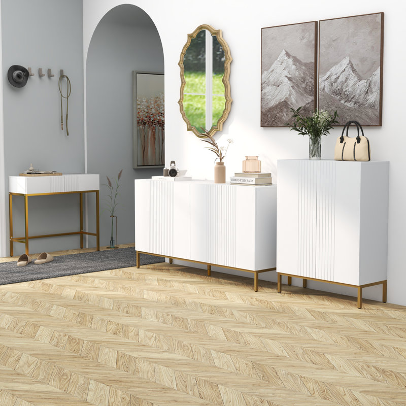 Armoire de rangement pour chaussures avec tablettes réglables et charnières à fermeture en douceur