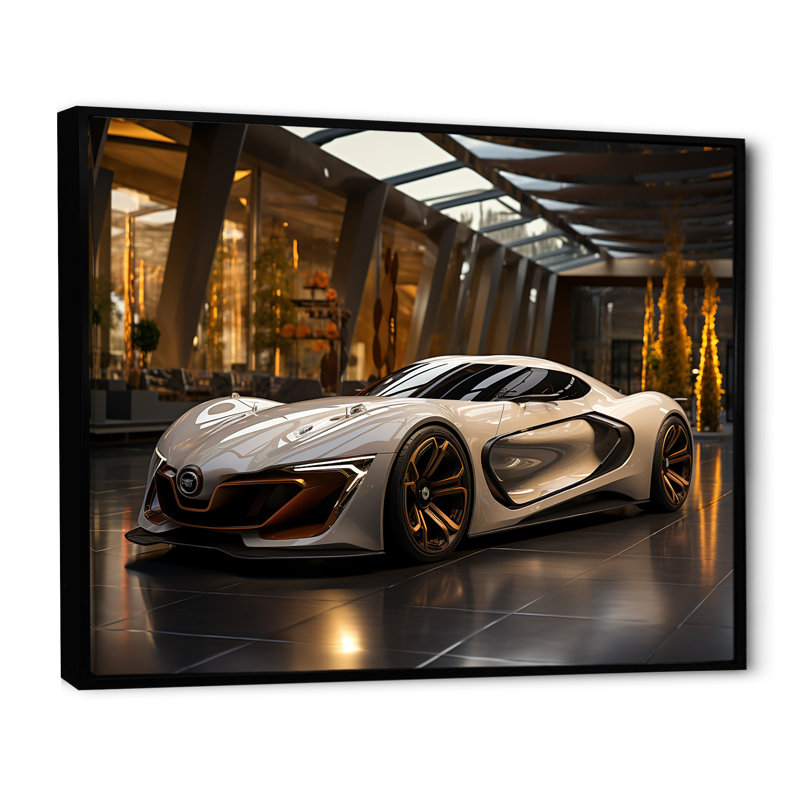 Vitrine de voiture de sport exotique - art mural voiture exotique, Cadre flottant noir, H 30 po x l 40 po x P 1,5 po