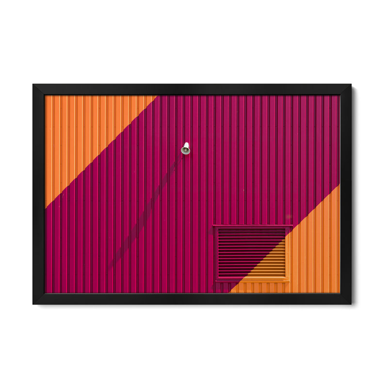 Affiche orange encadrée de qualité supérieure par Greetje van Son, H 16 po x l 24 po