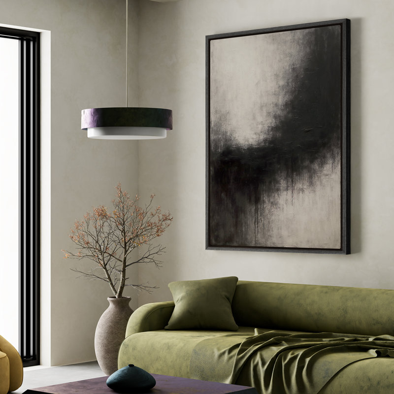 Art mural encadré, impressions murales abstraites rétro pour chambre à coucher - 24 po x 36 po, Noir, H 24 po x l 16 po