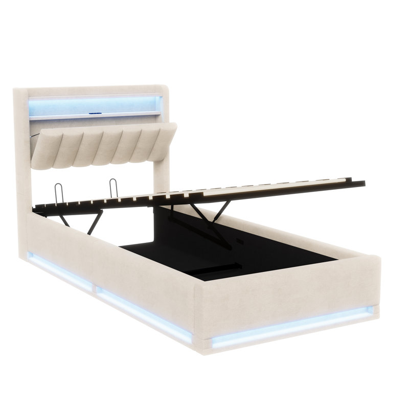 Bed, 90*190, Beige