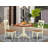 3 Piece Dining Room Furniture Set Contains a Round Kitchen Table with Dropleaf and 2 Dining Chairs, Buttermilk & Cherry-1388497053