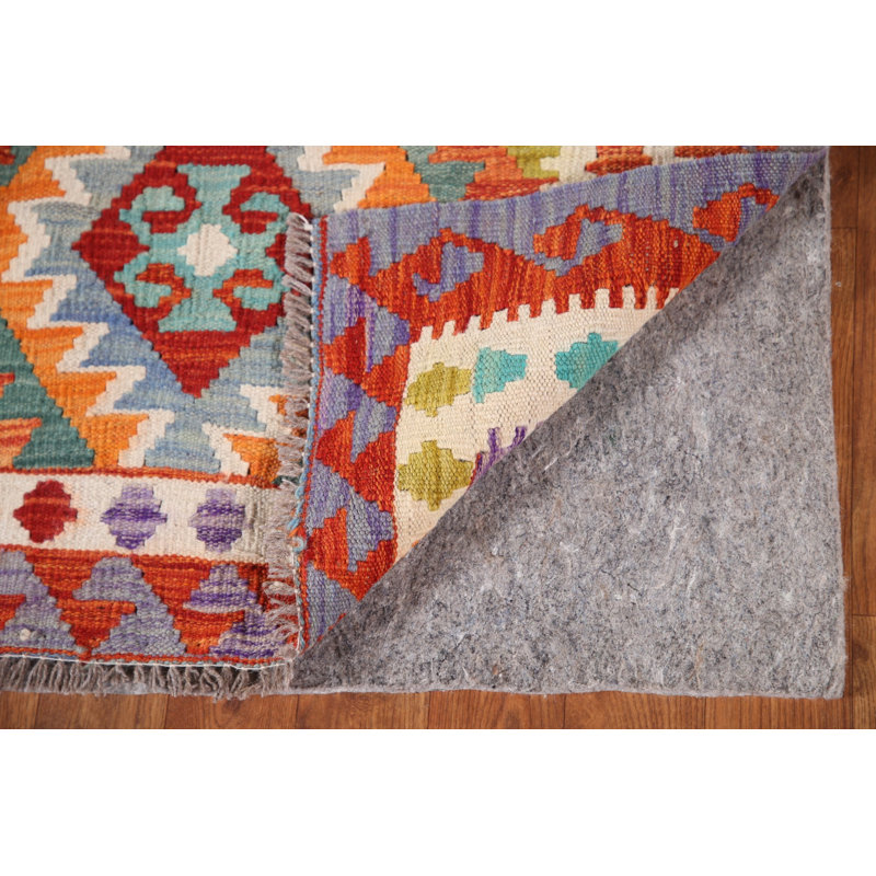 Tapis géométrique en laine Kilim
