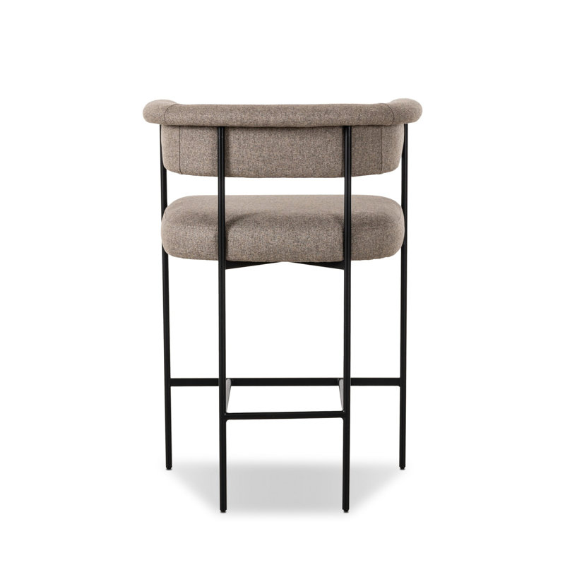 Carrie Upholstered Stool, Counter Stool (26.5" Seat Height), Orly Natural Polyester, Solid