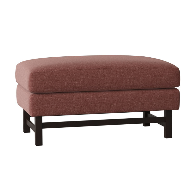 Edward Ottoman, Sunny Linen, American Walnut