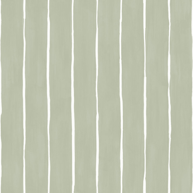Marquee Striped Wallpaper Roll, Soft Olive