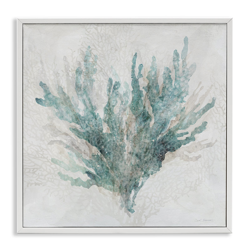 Art de la giclée encadrée par une douce branche de corail, conception par Carol Robinson, H 24 po x l 24 po