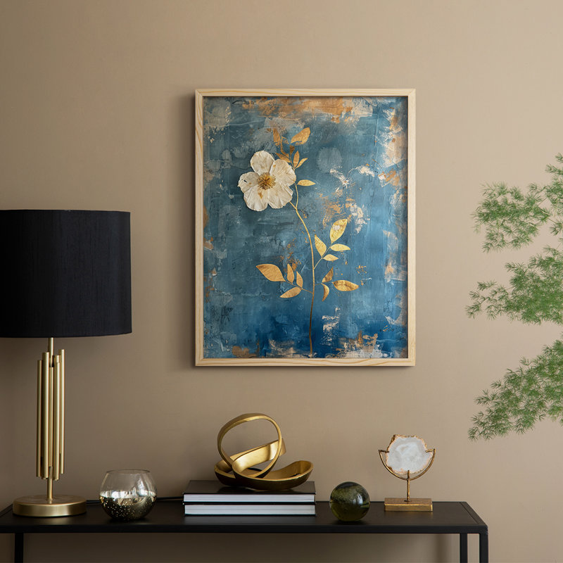 Impression encadrée FLORAL Series XLV - bois massif, H 30 po x l 24 po