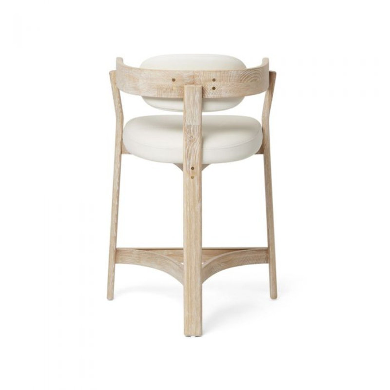 Granville Counter Stool, White Seat/Oak Frame
