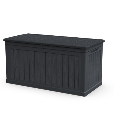230 Gallon Large Outdoor Storage XXL Deck Box For Patio Furniture, Outdoor Cushions, Garden Tools And Sports/Pools Equipment, Waterproof Resin, Lockab