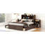 Lit plateforme pleine grandeur avec tablettes coulissantes, lit gigogne simple et 2 tiroirs-2048899637