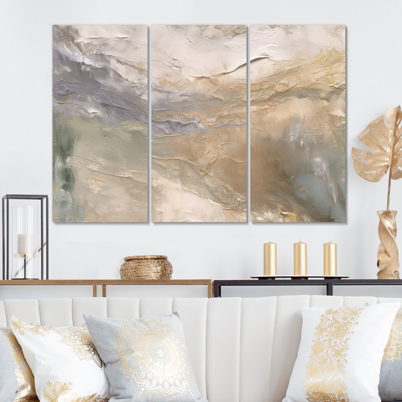 «Serene Sens sensibilité In Gentle Retro Tones II», reproduction sur toile 3 pièces, H 40 po x l 60 po x P 1 po