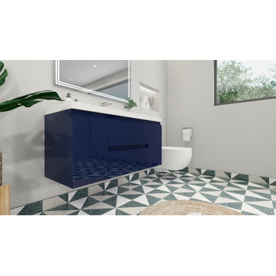 Ensemble de meuble-lavabo mural simple 48 po Amadora