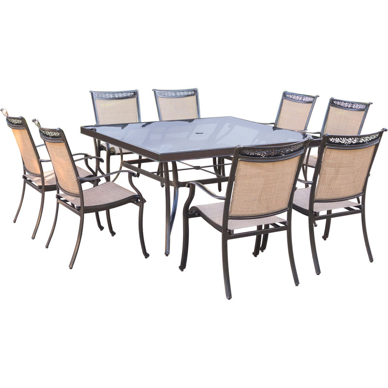 Bucher 8 - Person Patio Dining Set with Square Table