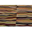 Tapis beige / rouge en laine fabriqué à la main de conception unique 4 pi 11 po x 6 pi 9 po Lowenna