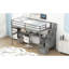 Lit mezzanine simple gris avec bureau et double contenant de rangement-1170313999