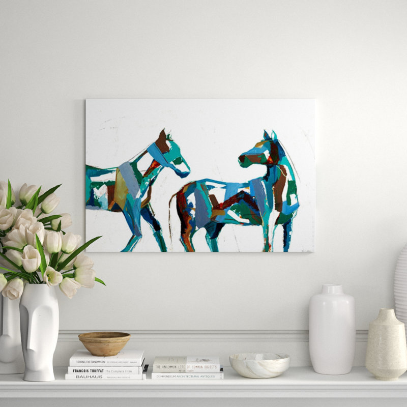 Painted Horses II Graphic Art by Milton Coppo, 24" H x 36" W, Outdoor