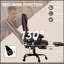 Fauteuil de bureau à haut dossier avec massage à 6 points, réglable en hauteur, inclinable et repose-pieds rétractable pour un confort ultime