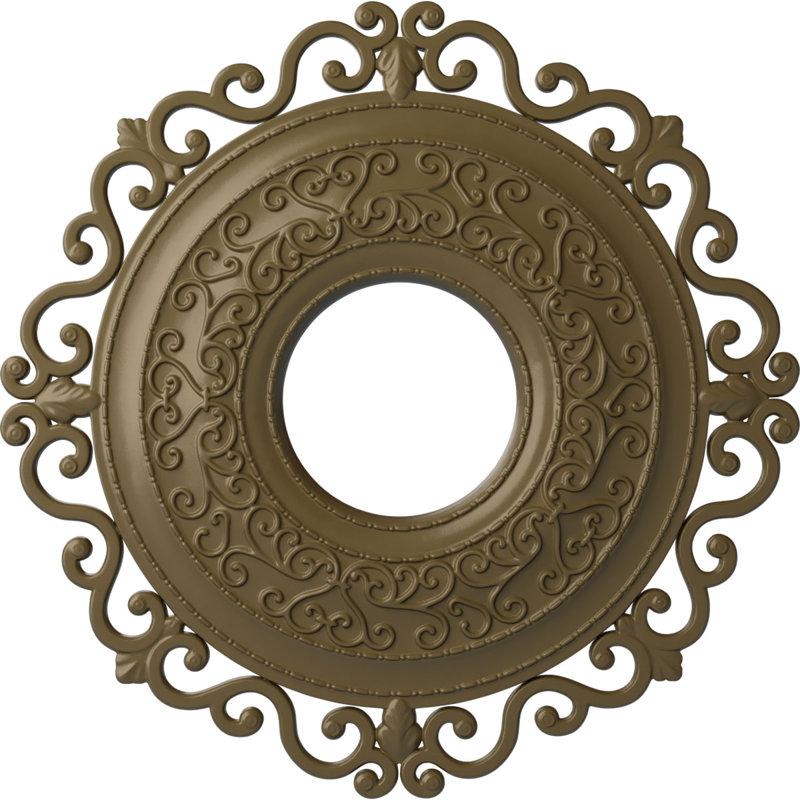 Médaillon de plafond Endurathane Orrington, DO 22 po x P 6 1/4 po x P 1 3/4 po (convient aux auvents jusqu'à 6 1/4 po), finition de boue Mississippi peinte à la main
