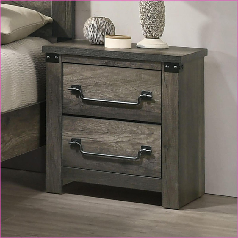 Table de chevet 2 tiroirs Rustic Farmhouse