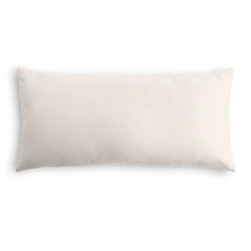 Housse et insert de coussin en velours ClassicVelvet, H 14 po x l 48 po, Blanc, Housse de coussin seulement - sans coussin