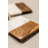 Set Of Four Square Wood And Marble Coasters With Stand
