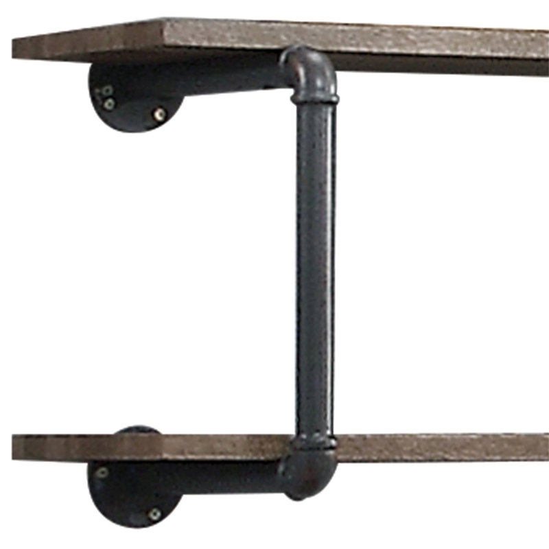 Support mural en chêne antique et gris sablé Brantley, solution de rangement durable et élégante pour la vie organisée