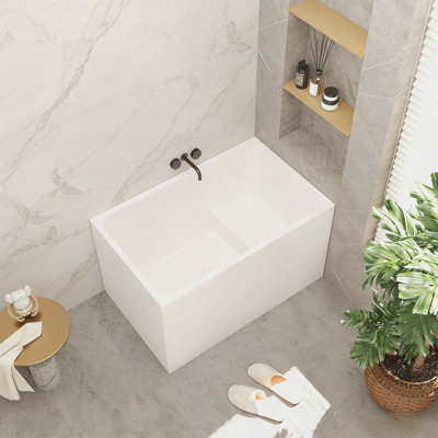 43" Acrylic Freestanding Bathtub With Seat